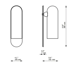 Applique murale, Odyssey Large, opalin et nickel poli, L10,5cm, H38cm - Schwung