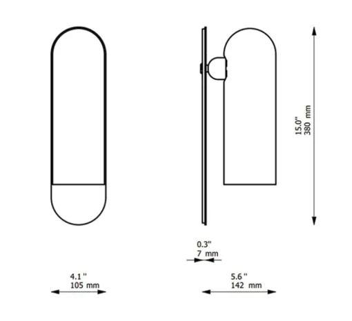 Applique murale, Odyssey Large, opalin et nickel poli, L10,5cm, H38cm - Schwung