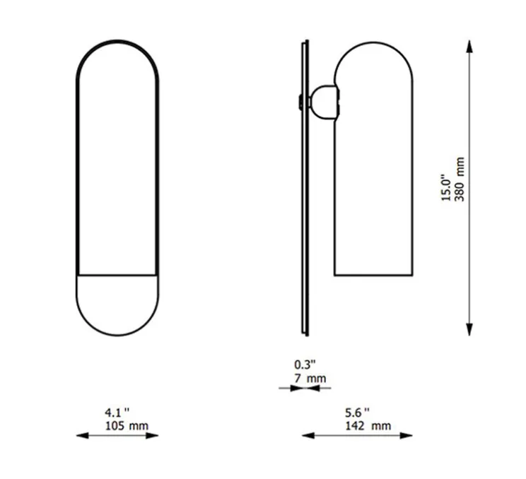 Applique murale, Odyssey Large, opalin et nickel poli, L10,5cm, H38cm - Schwung
