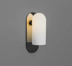Applique murale, Odyssey Medium, opalin et Nickel poli, L10,5cm, H30,5cm - Schwung