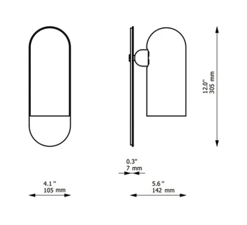 Applique murale, Odyssey Medium, opalin et laiton, L10,5cm, H30,5cm - Schwung