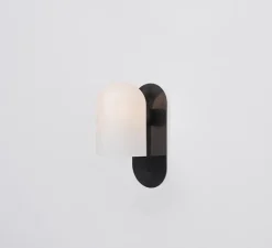 Applique murale, Odyssey Small, opalin et noir, L10,5cm, H23cm - Schwung
