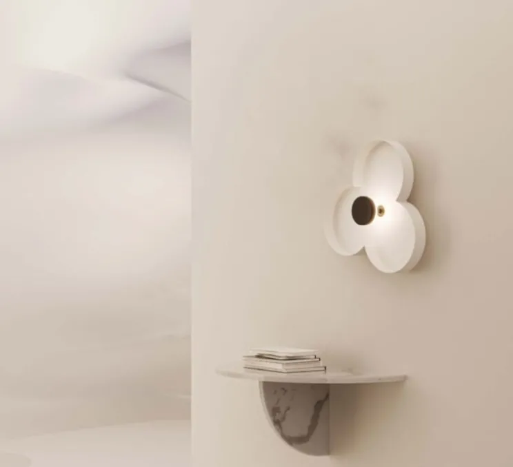 Applique murale, Oket, blanc & noir, LED, dim, 2700K, 270 lm, L50cm, H50cm - Aromas del Campo