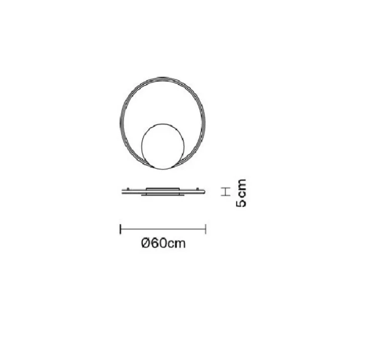 Applique murale, OLympic F45 Bronze, LED, 3000k, Ø60cm, L5cm - Fabbian