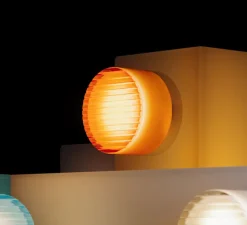 Applique murale, Oma, Ambre, IP65, LED, dim, 3000K, 144 lm, Ø13,4cm, H8,7cm - Beneito Faure