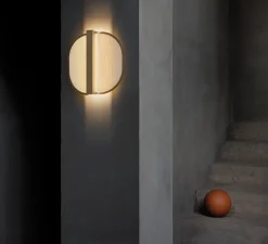 Applique murale, Omma, blanc naturel, structure or, LED, dim, 3000K, 840 lm, L36cm, H36cm - LZF