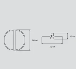 Applique murale, Omma, blanc naturel, structure or, LED, dim, 3000K, 840 lm, L36cm, H36cm - LZF