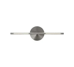 Applique murale, Omni Wall mini, acier brossé, LED, dim, 2700K, 560 lm, L54cm, H16,6cm - Umage