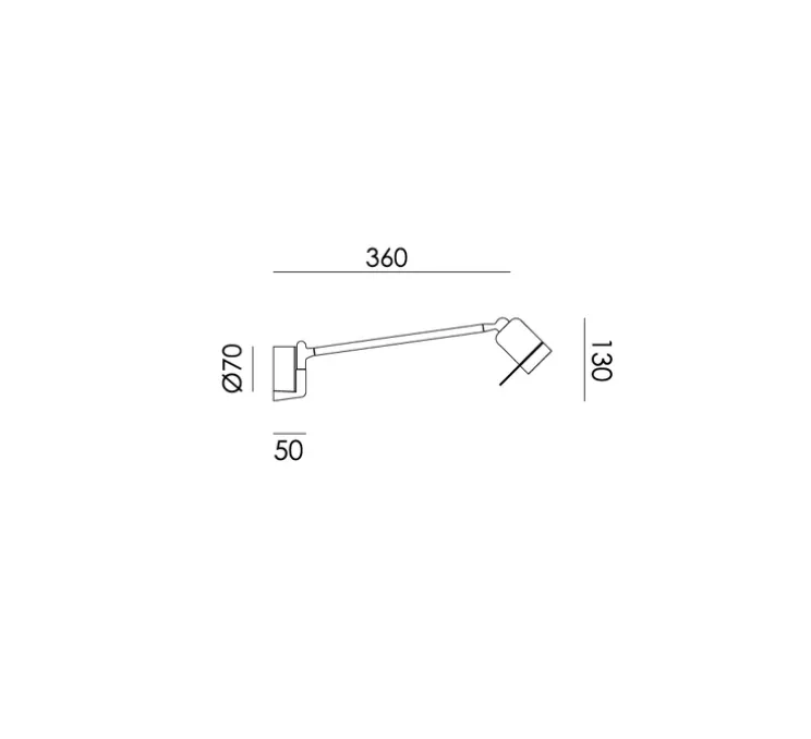 Applique murale, One + Wall, gris, LED, dim, 2700K, 245 lm, L36cm, H7cm - Tonone