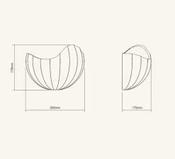 Applique murale, Onna M, gris rainstorm, L25cm, H17,8cm - Lobo Atelier