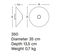Applique murale, Ono Flush Mount 350, blanc, IP44, Ø35cm, P13.5cm - HAY