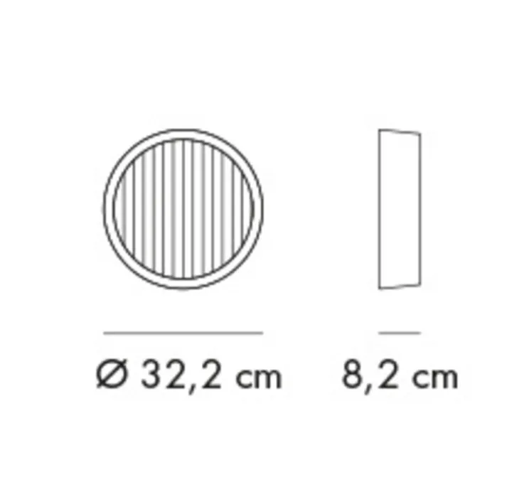 Applique murale, Orbis cannelé, noir, Ø32,2cm - Axolight