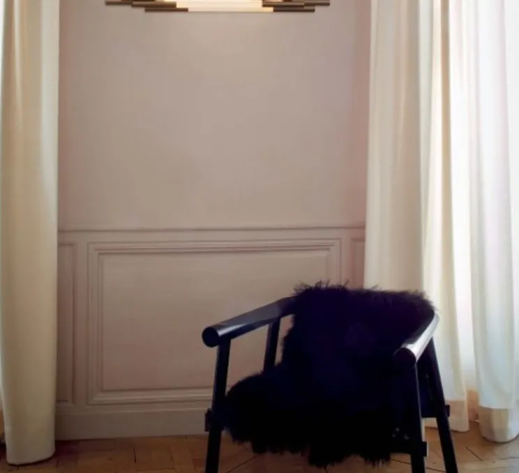 Applique murale, ORG W 1050, blanc, or, 2700K, 1200lm, L105cm, H8,4cm - DCW éditions Paris