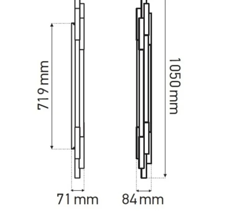 Applique murale, ORG W 1050, blanc, or, 2700K, 1200lm, L105cm, H8,4cm - DCW éditions Paris
