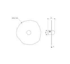 Applique murale, Organic Ceramic 35/40, céramique crème, verre givré, Ø35/40cm, H10cm - Contain