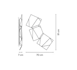 Applique murale, ORIGAMI, 4506, marron, IP65, LED, dim, 2700K, 2269 lm, 70cm, H91cm - Vibia