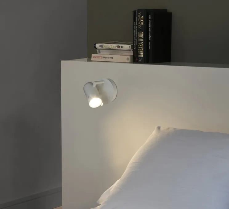 Applique murale, Orleans, interrupteur, blanc, L15cm, H6cm - Faro