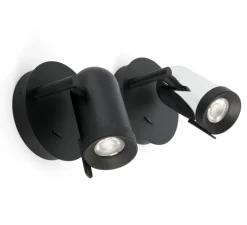 Applique murale, Orleans, interrupteur, noir, L15cm, H20cm - Faro