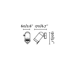 Applique murale, Orleans, interrupteur, noir, L15cm, H20cm - Faro