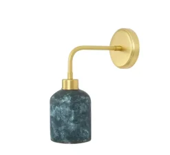 Applique murale, Osier, bleu terre, laiton satiné, L12cm, H31cm - Mullan Lighting