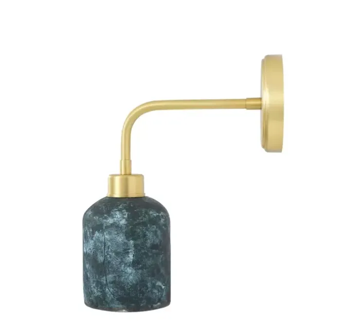 Applique murale, Osier, bleu terre, laiton satiné, L12cm, H31cm - Mullan Lighting