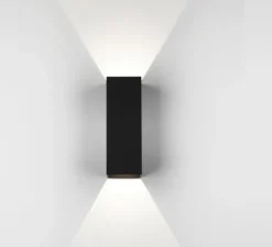 Applique murale, Oslo 255 LED, noir texturé, IP65, LED, 3000K, 270 lm, L9cm, H25,5cm - Astro