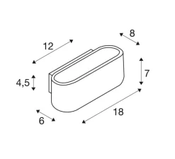 Applique murale, Ossa 180, blanc, Ø18cm, H7cm - SLV