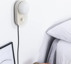 Applique murale ou lampe à poser, Maya, beige, LED, dim, 2700K, 580 lm, L8,9cm, H20,6cm - Faro