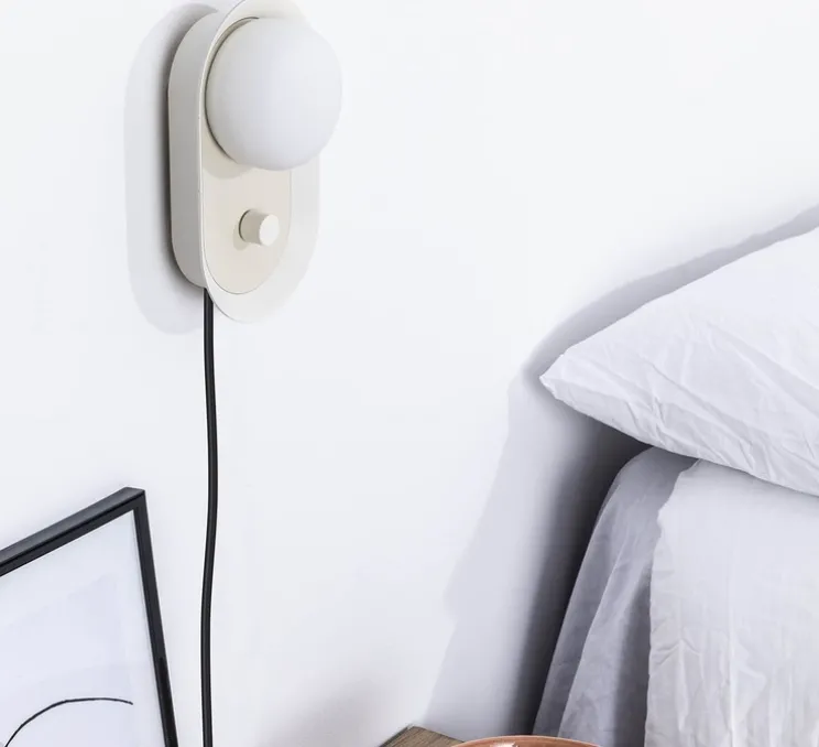 Applique murale ou lampe à poser, Maya, beige, LED, dim, 2700K, 580 lm, L8,9cm, H20,6cm - Faro
