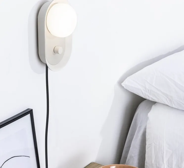 Applique murale ou lampe à poser, Maya, beige, LED, dim, 2700K, 580 lm, L8,9cm, H20,6cm - Faro