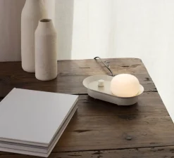 Applique murale ou lampe à poser, Maya, beige, LED, dim, 2700K, 580 lm, L8,9cm, H20,6cm - Faro