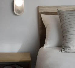 Applique murale ou lampe à poser, Maya, beige, LED, dim, 2700K, 580 lm, L8,9cm, H20,6cm - Faro