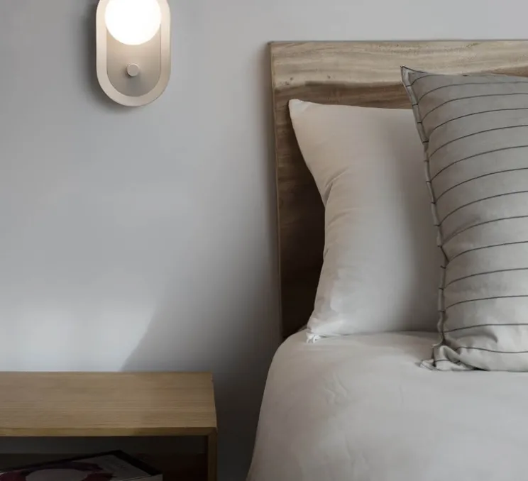 Applique murale ou lampe à poser, Maya, beige, LED, dim, 2700K, 580 lm, L8,9cm, H20,6cm - Faro