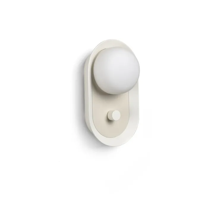 Applique murale ou lampe à poser, Maya, beige, LED, dim, 2700K, 580 lm, L8,9cm, H20,6cm - Faro