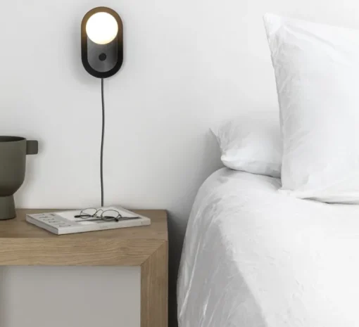 Applique murale ou lampe à poser, Maya, noir, LED, dim, 2700K, 580 lm, L8,9cm, H20,6cm - Faro