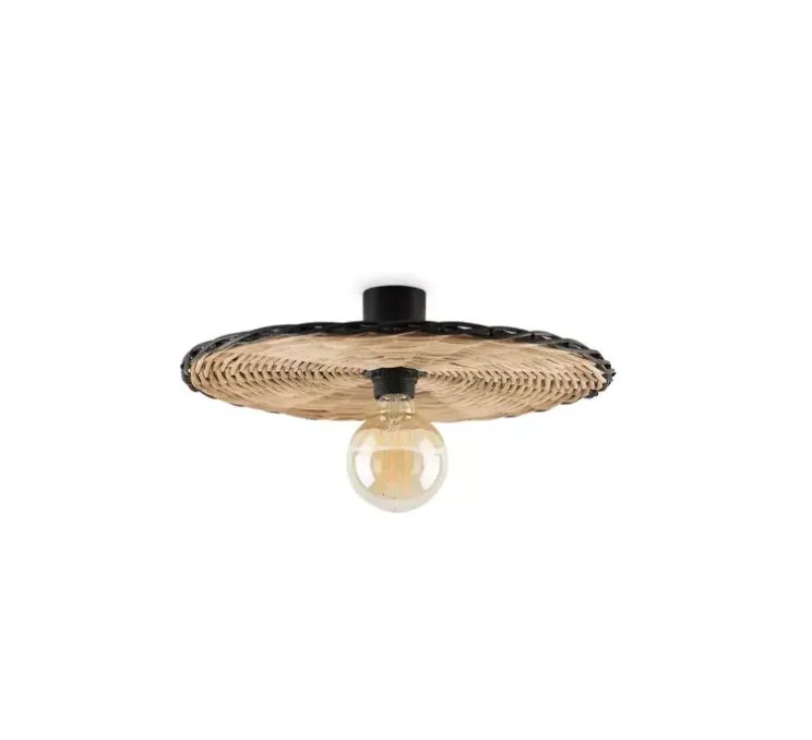 Applique murale ou plafonnier, Costas 400 P70, noir mat, Ø40cm, H7cm - Faro