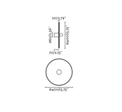 Applique murale ou plafonnier, Costas 400 P70, noir mat, Ø40cm, H7cm - Faro