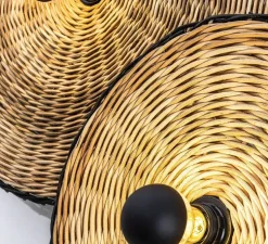 Applique murale ou plafonnier, Costas 600 H70, noir mat, Ø60cm, H7cm - Faro