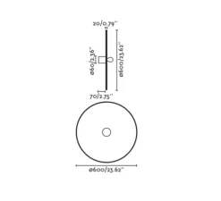 Applique murale ou plafonnier, Costas 600 H70, noir mat, Ø60cm, H7cm - Faro
