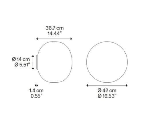 Applique murale ou Plafonnier, Volum 42, blanc brillant, IP54, Ø42cm, H36,7cm - Lodes