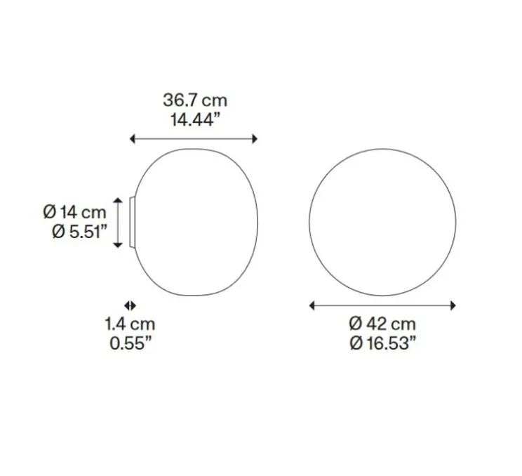 Applique murale ou Plafonnier, Volum 42, blanc brillant, IP54, Ø42cm, H36,7cm - Lodes
