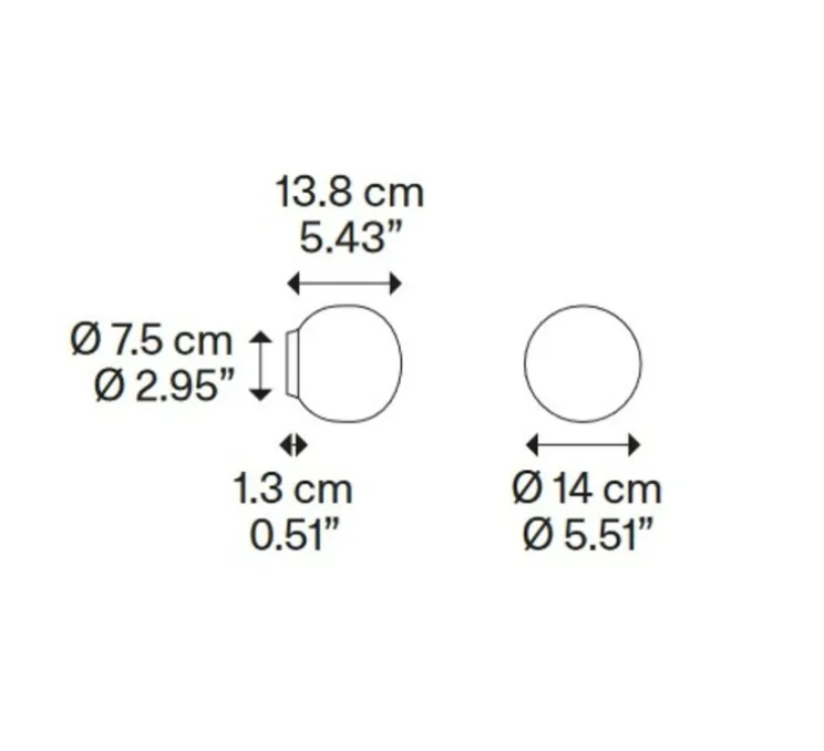 Applique murale ou Plafonnier, Volum 14, blanc brillant, IP54, Ø14cm, H13,8cm - Lodes