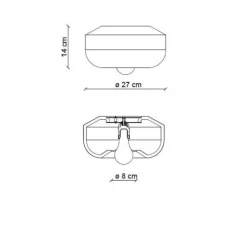 Applique murale ou plafonnier, Bellota, noir carbone, Ø27cm, H14cm - Ferroluce