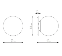 Applique murale ou plafonnier, Pulsar 200, laiton, verre transparent strié, Ø20cm, H21,7cm - Schwung