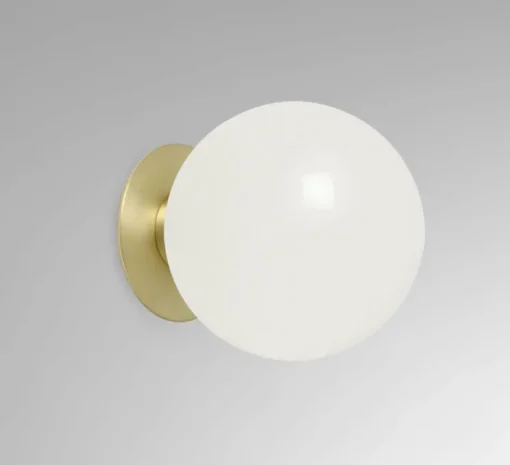 Applique murale ou plafonnier, Mezzo Flush Large, laiton, IP44, Ø19cm, H19cm - CTO Lighting