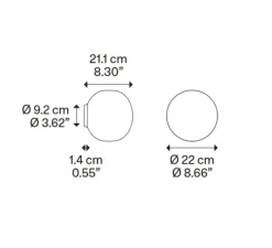 Applique murale ou Plafonnier, Volum 22, blanc brillant, IP54, Ø22cm, H21,1cm - Lodes