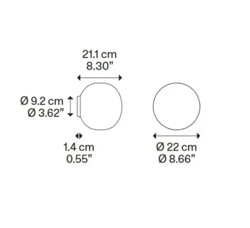 Applique murale ou Plafonnier, Volum 22, blanc brillant, IP54, Ø22cm, H21,1cm - Lodes