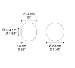 Applique murale ou Plafonnier, Volum 29, blanc brillant, IP54, Ø29cm, H25,4cm - Lodes