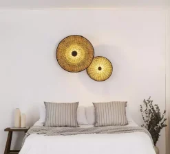 Applique murale ou plafonnier, Costas 600 P140, noir mat, Ø60cm, H14cm - Faro