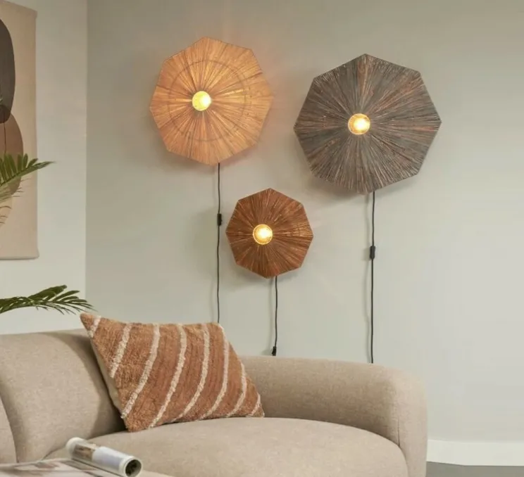 Applique murale, Panama L, naturel , Ø65cm, H7cm - Good&Mojo
